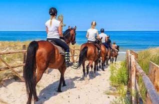 Horseback Riding at the golden sandy Lara beach of Antalya