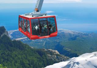 Olympos Seilbahn Ausblick pure Natur Landschaft