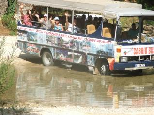 Cabrio Bus Safari tour at the Taurus Mountains from Side